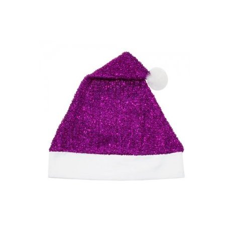 Gorro Navidad Lila Purpurina